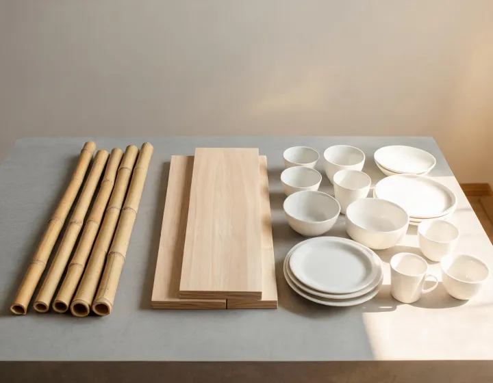 Bamboo forms arranged for specification review